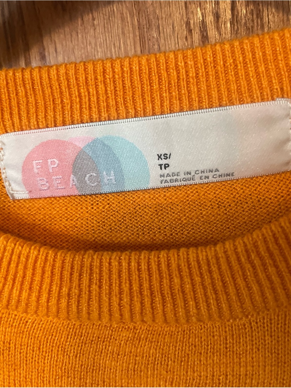 Free People Bright Orange Crewneck Sweater